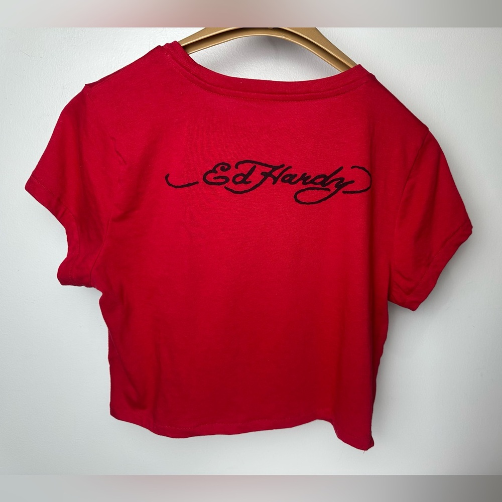 Ed Hardy True Love Swallow Graphic Crop Tee - Picture 6 of 13